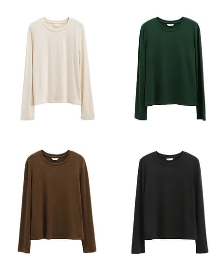 [OUTLET]color crew neck tops/6color
