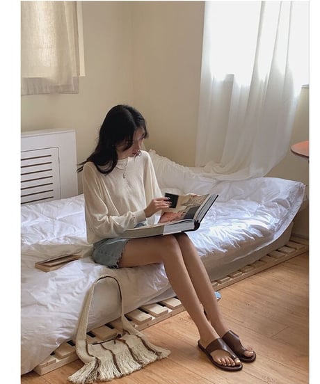 [OUTLET]linen blend sheer long-T/3color(ネコポス)