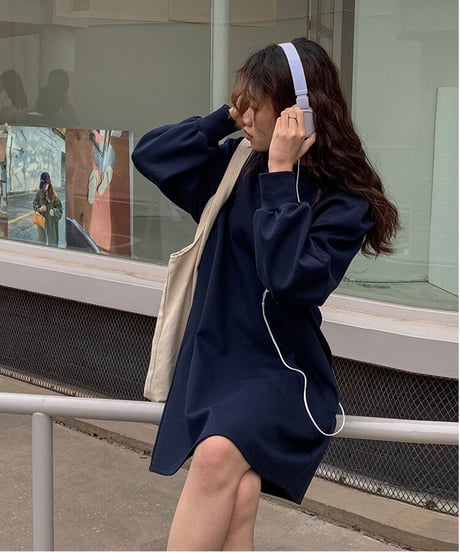 balloon sleeve middle one-piece/2color