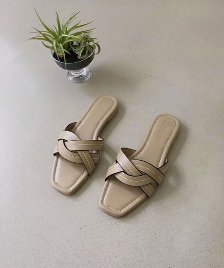 cross stitch flat sandal/3color