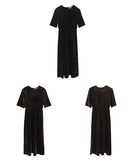 velour half sleeve dress/2color