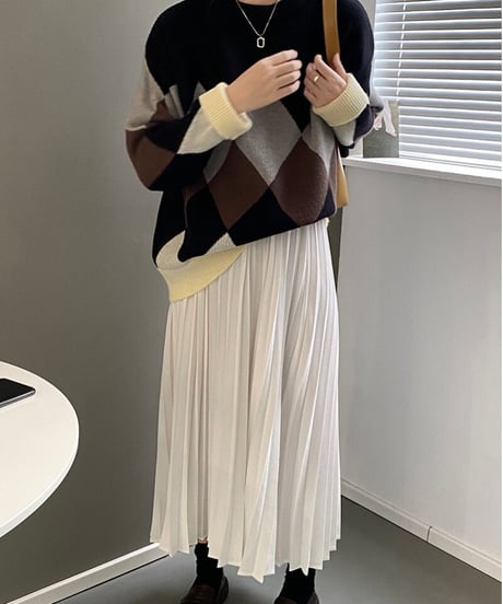 big diamond pattern knit/3color