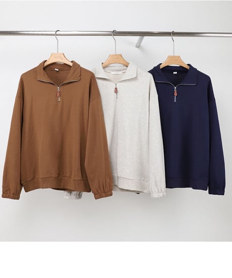 [OUTLET]half zip up pullover/3color