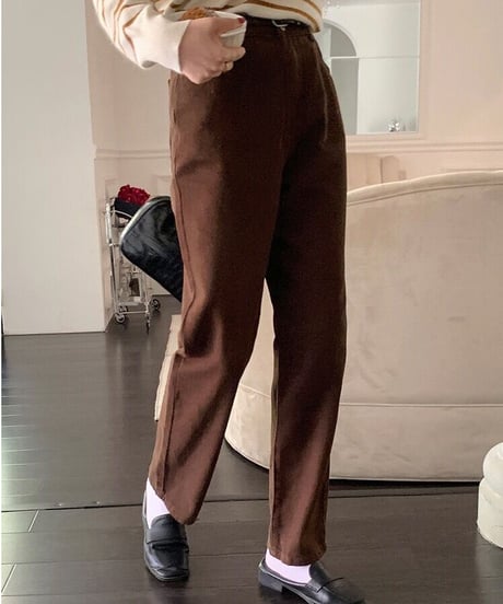 brown straight denim