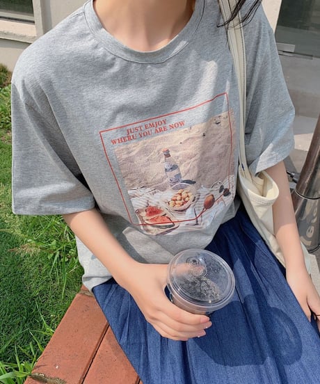photo print T-shirt/2color(ネコポス)