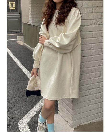 balloon sleeve middle one-piece/2color