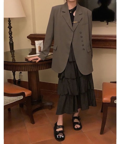 tiered long skirt/3color