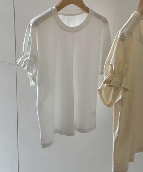gather sleeve tee/4color(ネコポス)
