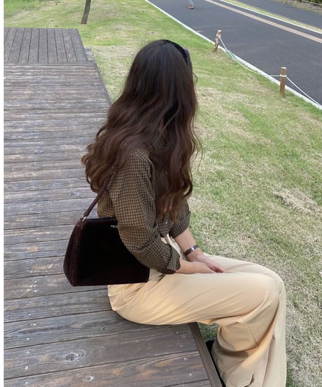 gingham check shirt/3color