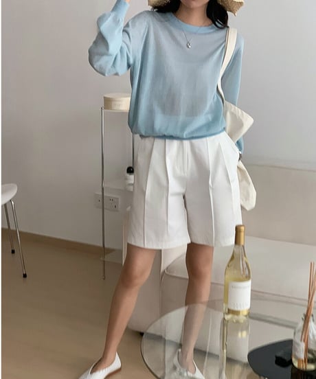 [OUTLET]linen blend sheer long-T/3color(ネコポス)