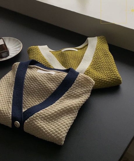 double color summer cardigan(half sleeve)/2color