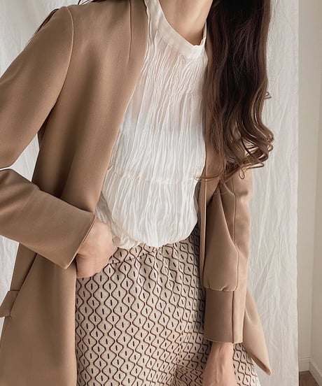 [OUTLET]chiffon pleats tops/4color（ネコポス対象）