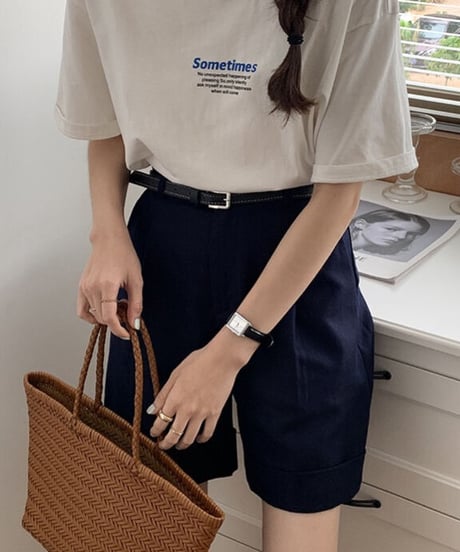 cotton linen half pants/3color