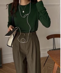 [OUTLET]color crew neck tops/6color