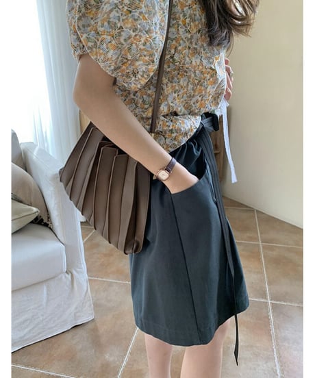 half work pants & belt/3color