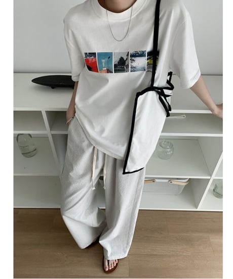cotton linen stripe pant/2color