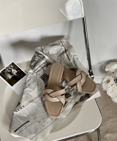 cross stitch flat sandal/3color