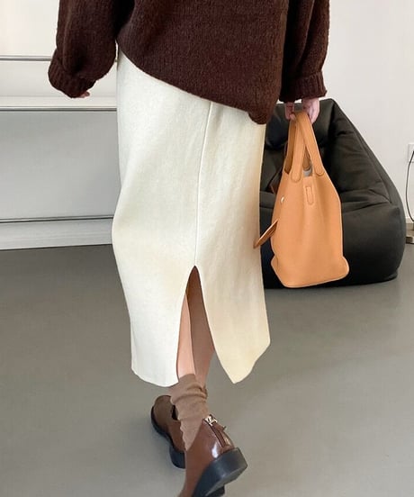 knit long skirt/4color
