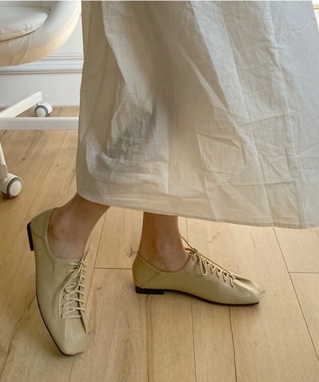 lace up flat shoes/3color