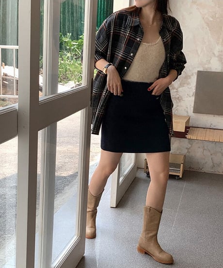 check flannel shirt/2color