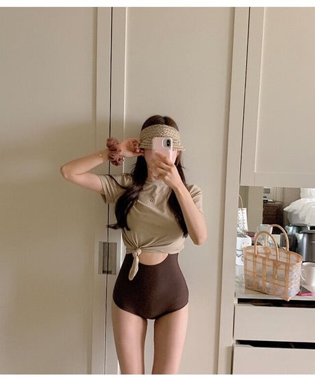 swimsuit & T-shirt set/4color