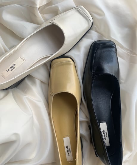 square toe chunky pumps/3color