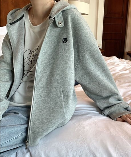 zipper daily hoodie/2color