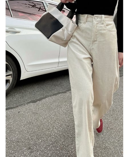 corduroy straight pants/4color