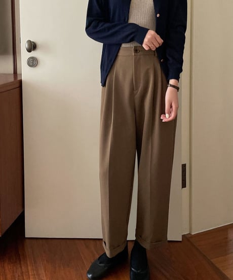 roll-up tuck slacks/3color