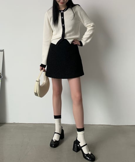bi-color line cardigan/3color