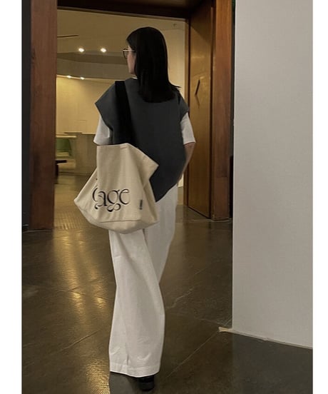 loose u neck vest tops/2color