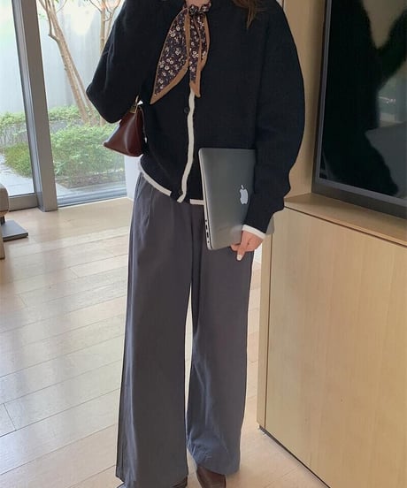 [OUTLET]scarf knit cardigan/3color