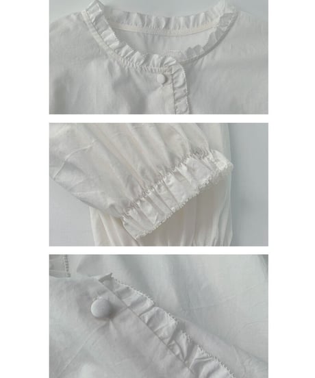 [OUTLET]frill volume sleeve blouse/2color