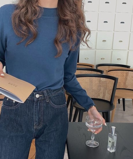 mock neck color knit/11color