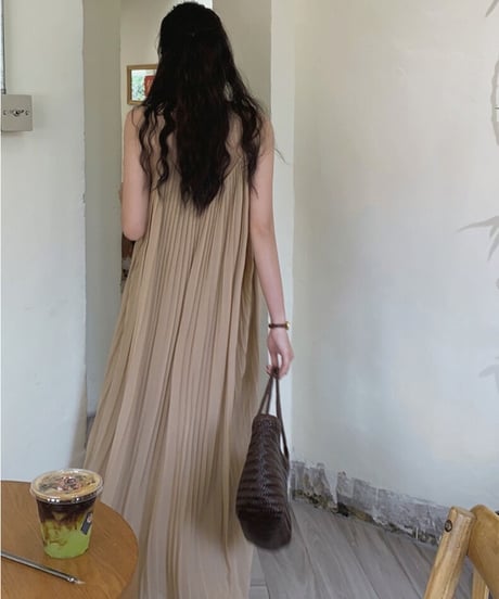 chiffon pleats camisole OP/2color