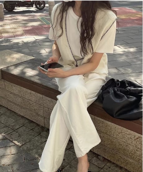 v neck mohair knit vest(ネコポス)