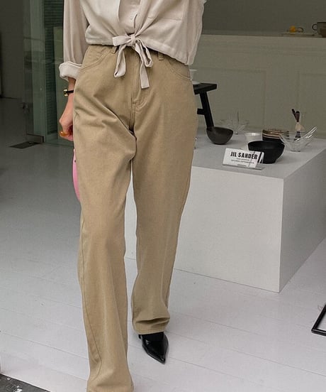 beige straight denim