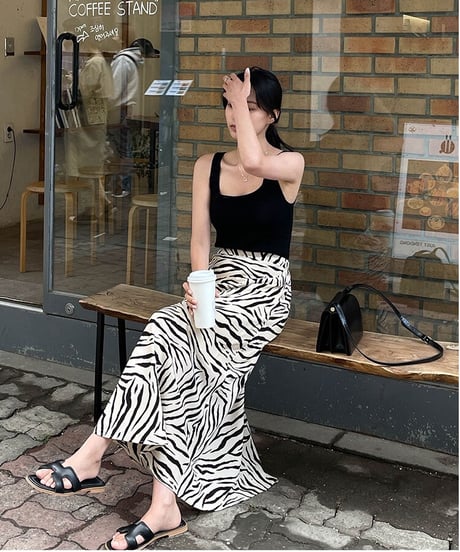 zebra long skirt