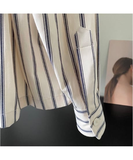 waist shape stripe shirt
