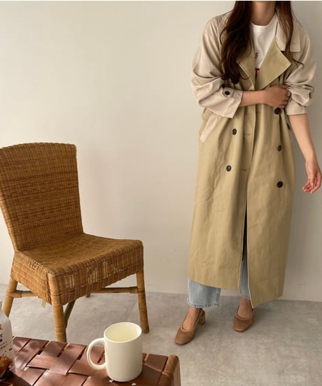 bi-color trench coat