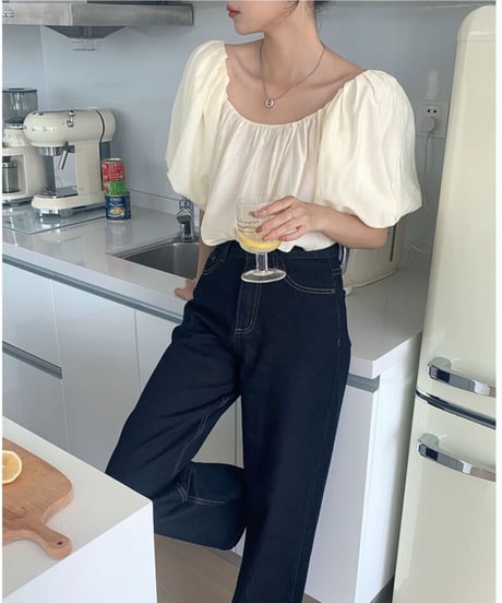 tulip sleeve blouse(half sleeve)/2color(ネコポス)