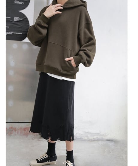 【original】simple loose hoodie
