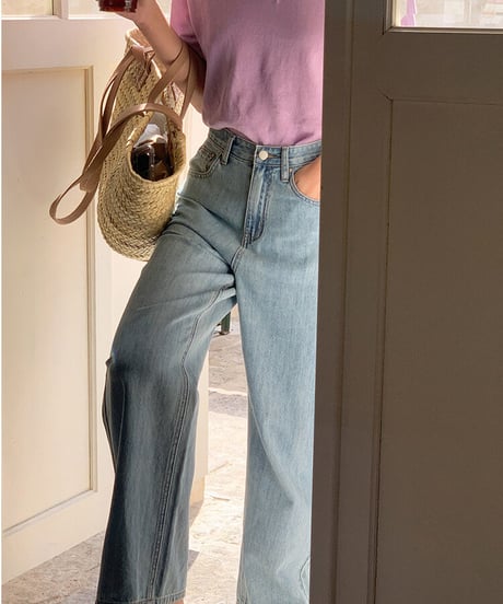 (standard)high rise straight denim/3color