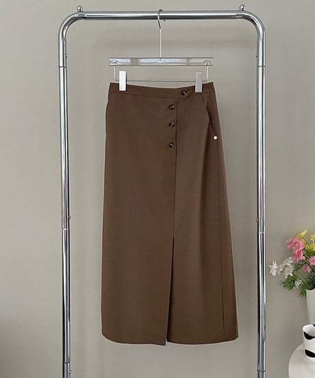 button pencil skirt/3color