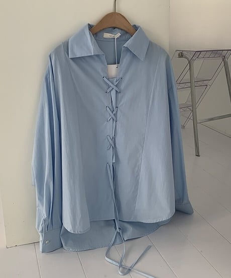 lace up design shirt/2color