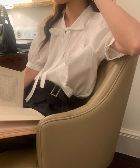 frill ribbon blouse(ネコポス)