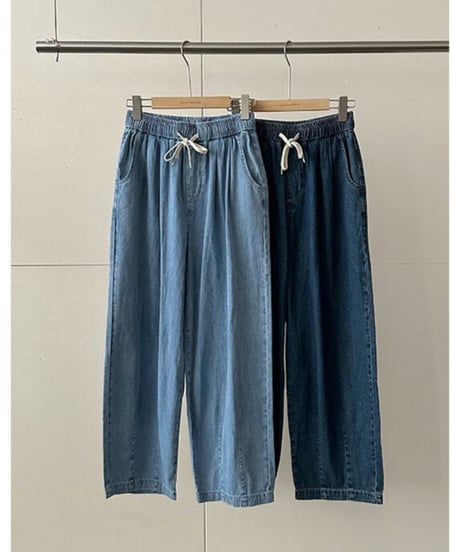 relax wide denim pants/2color
