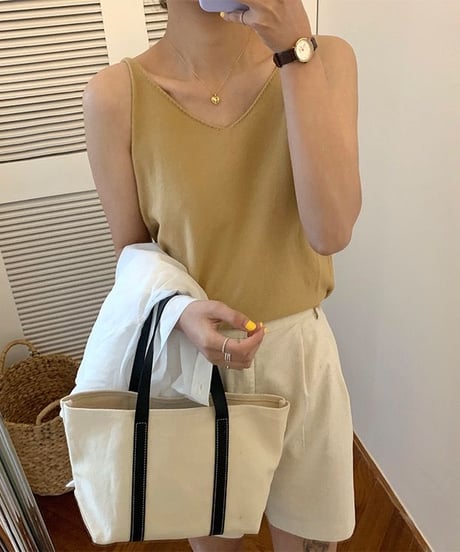 [OUTLET]V neck knit camisole/5color(ネコポス)