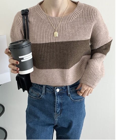 [OUTLET]short knit pullover