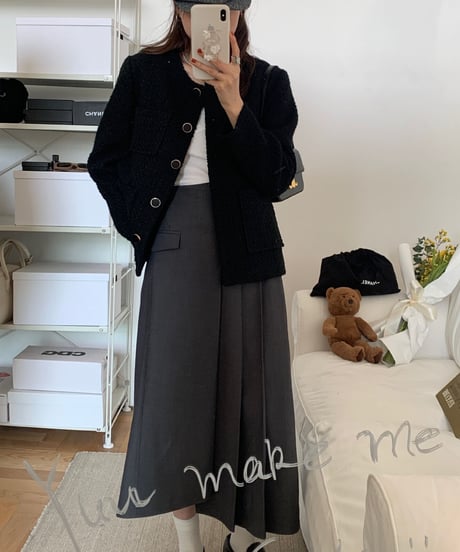 asymmetry design skirt/2color